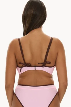 Bikini Tops|Raq Apparel Bind E/F Cup Underwire Halter Floss/choc