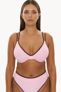 Bikini Tops|Raq Apparel Bind FF/G Cup Underwire Halter Floss/choc