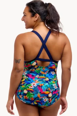 One Pieces|Funkita Birdie Wordie Brace Me Back One Piece Navy/multi