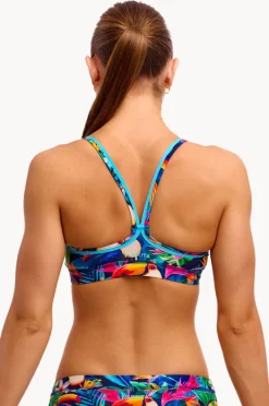 Bikini Tops|Funkita Birdie Wordie Sports Top Navy/multi