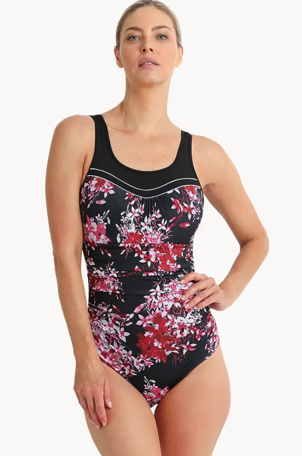 One Pieces|Poolproof Blissful Ruched Scoop Neck One Piece Black