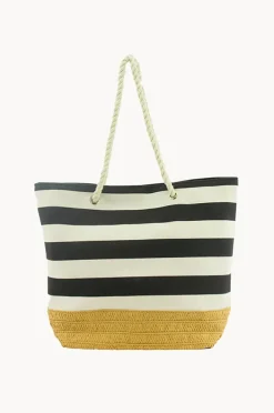 Beach Bags|Bags|Gregory Ladner Block Stripe Tote BLACK
