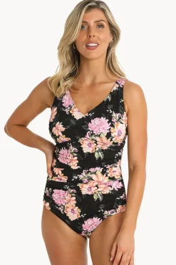 One Pieces|Jantzen Bloom F/G Cup Multi Ruched One Piece BLACK