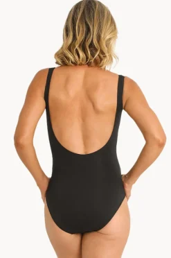 One Pieces|Jantzen Bloom Gathered Surplice One Piece BLACK