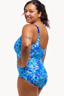 One Pieces|Funkita Bloom Shakalaka Scoop Neck One Piece Blue