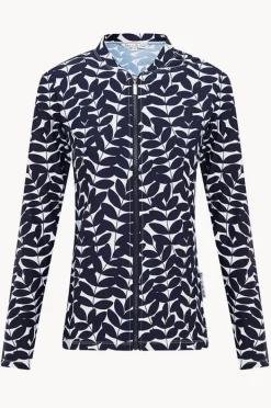 Rashies & Sunsuits|Babes In The Shade Blue Acacia Long Sleeve Rashie Navy/white