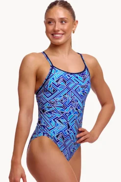 One Pieces|Funkita Bits Diamond Back One Piece Blue