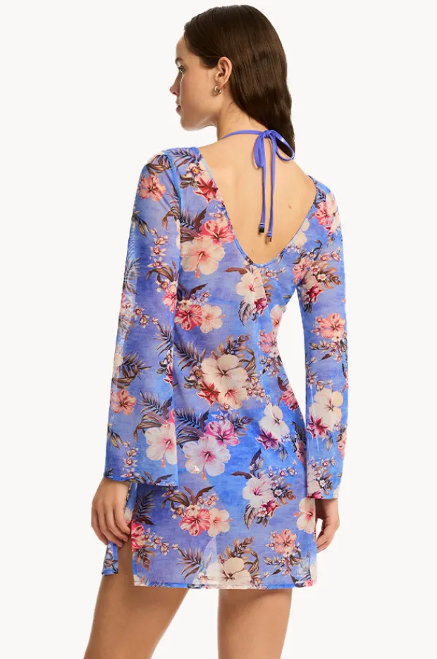 Dresses|Sea Level Blue Hawaii Mesh Short Dress Iris