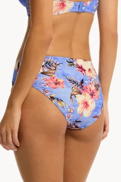Bottoms|Sea Level Blue Hawaii Mid Bikini Pant Iris