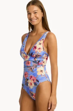One Pieces|Sea Level Blue Hawaii Spliced One Piece Iris