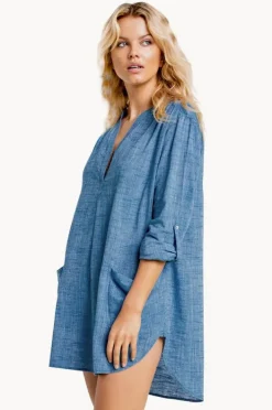 Overswim|Seafolly Boyfriend Beach Shirt Chambray