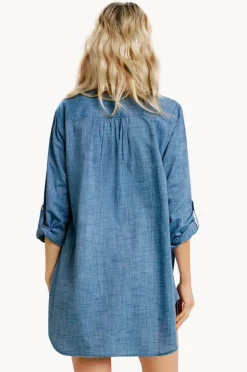 Overswim|Seafolly Boyfriend Beach Shirt Chambray
