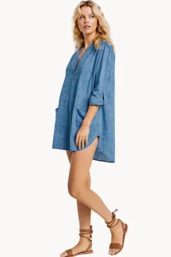 Overswim|Seafolly Boyfriend Beach Shirt Chambray