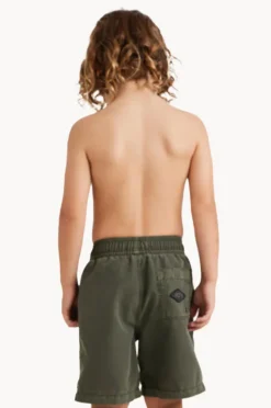 Boardshorts|Billabong Boys All Day Overdye Layback Boardshort Military