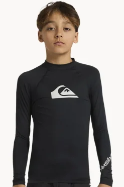 Rashies|Quiksilver Boys All Time Long Sleeve Suntop Black