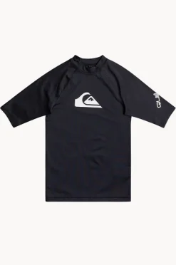 Rashies|Quiksilver Boys All Time Short Sleeve Rashie Black