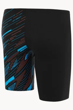 Jammers|Speedo Boys Allover Hyperboom V Cut Jammer Black/Blue