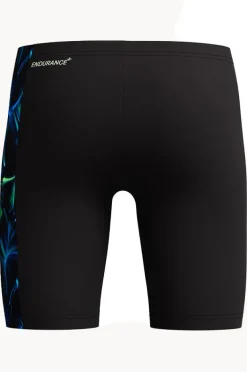 Jammers|Jammers|Speedo Boys Allover Print Panel Jammer Black/green