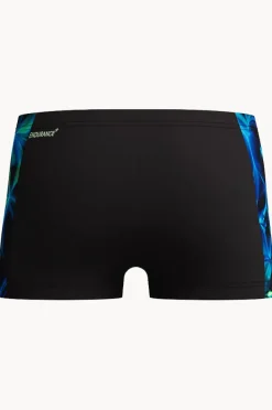 Trunks|Speedo Boys Allover Print Panel Aquashort Black/green