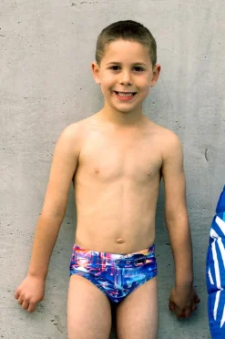 Briefs|Salty Ink Boys Arcade Racer Brief Blue/orange