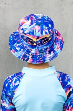 Hats|Salty Ink Boys Arcade Reversible Sunhat Blue/orange