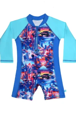 Rashies & Sunsuits|Salty Ink Boys Arcade Sunsuit Blue/orange