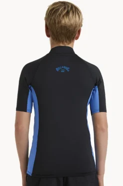 Rashies|Billabong Boys Arch Short Sleeve Suntop Black/Blue