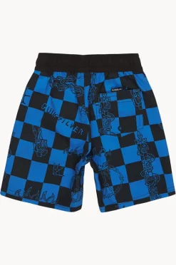 Boardshorts|Quiksilver Boys Beach Bones 13" Volley Boardshort Black/Blue