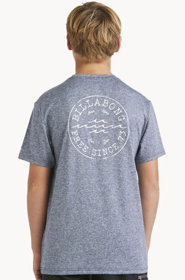 Rashies|Billabong Boys Big Wave Daz Short Sleeve Suntop Navy