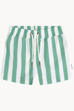 Boardshorts|Boardshorts|Huxbaby Boys Cabana Stripe Swim Short White/Green