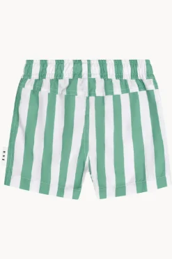 Boardshorts|Boardshorts|Huxbaby Boys Cabana Stripe Swim Short White/Green