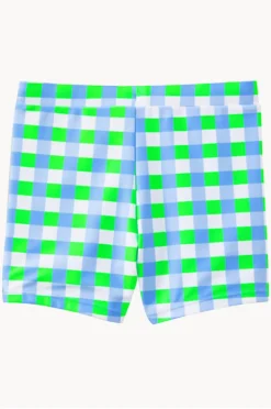 Trunks|Milky Boys Check Swim Short Green/blue
