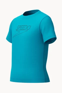 Rashies|Speedo Boys Classic Logo Short Sleeve Suntop Blue