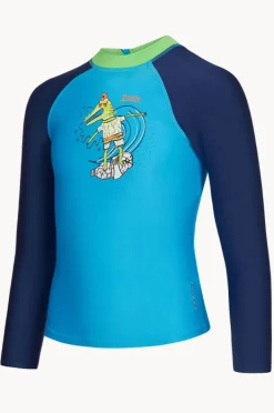 Rashies & Sunsuits|Zoggs Boys Crocodile Long Sleeve Suntop NAVY/BLUE