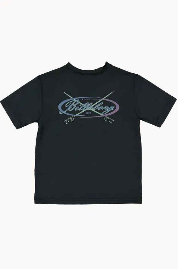 Rashies & Sunsuits|Billabong Boys Cross Board Short Sleeve Suntop BLACK