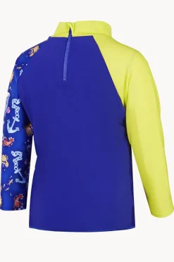 Rashies & Sunsuits|Speedo Boys Digital Long Sleeve Suntop Blue/Yellow