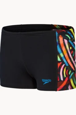 Trunks|Speedo Boys Digital Panel Aquashort Black/multi
