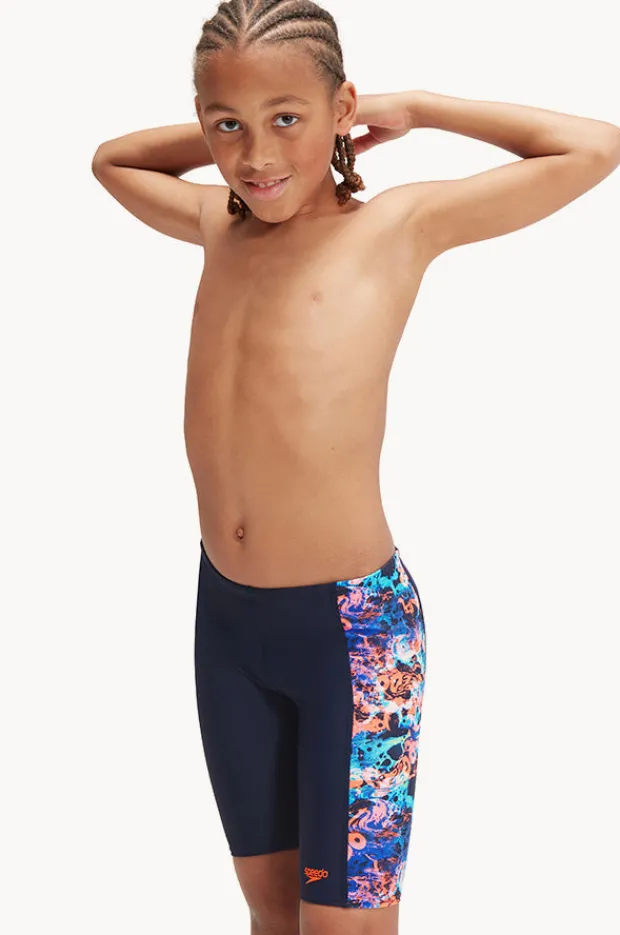 Jammers|Jammers|Speedo Boys Digital Printed Panel Jammer Navy/multi