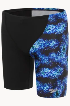 Jammers|Speedo Boys Digital V Cut Jammer Black/blue