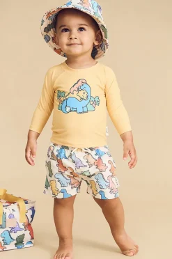 Hats|Huxbaby Boys Dino Play Swim Hat Multi