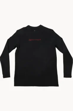 Rashies|Quiksilver Boys DNA Rushed Surf Long Sleeve Suntop BLACK