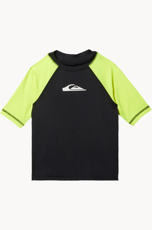 Rashies & Sunsuits|Quiksilver Boys Everyday Short Sleeve Suntop Black/yellow