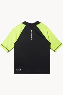 Rashies & Sunsuits|Quiksilver Boys Everyday Short Sleeve Suntop Black/yellow