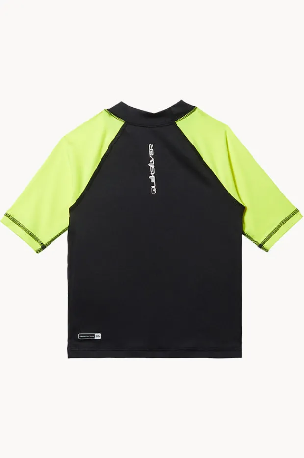 Rashies & Sunsuits|Quiksilver Boys Everyday Short Sleeve Suntop Black/yellow