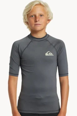 Rashies|Quiksilver Boys Everyday Short Sleeve Suntop Iron