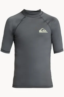 Rashies|Quiksilver Boys Everyday Short Sleeve Suntop Iron