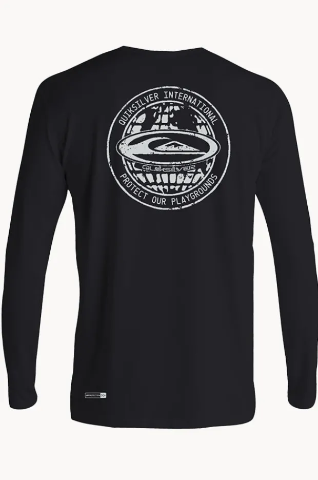 Rashies|Quiksilver Boys Everyday Surf Long Sleeve Suntop BLACK