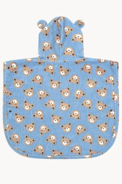 Towel Robes & Ponchos|Towel Robes & Ponchos|Huxbaby Boys Huxbear Poncho Cornflower