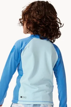 Rashies & Sunsuits|Rip Curl Boys Icons Brushed Long Sleeve Suntop Blue