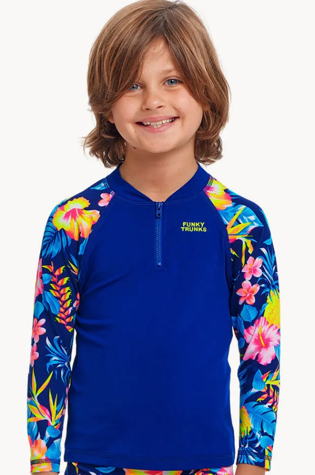 Rashies & Sunsuits|Funky Trunks Boys In Bloom Suntop In bloom navy